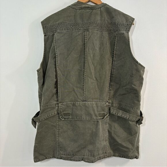 Vintage Orvis Fly Fishing Vest Tan Cargo Nylon Mesh Size L *flawed* - Picture 2 of 10
